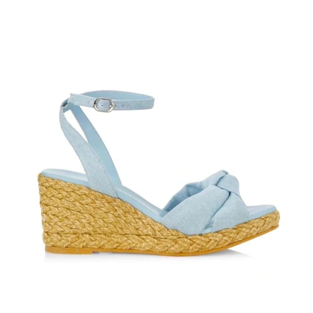 Stuart Weitzman Blue Espadrille Sandals New without box
